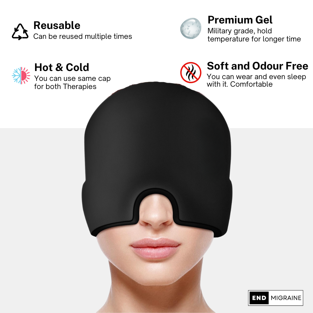 EndMigraine Relief Cap with full 360 degree head coverage