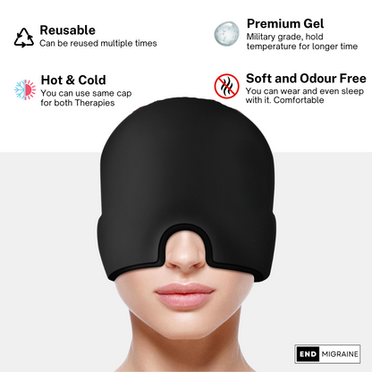 EndMigraine Relief Cap with full 360 degree head coverage