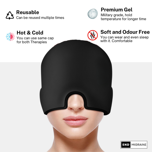 EndMigraine Relief Cap with full 360 degree head coverage